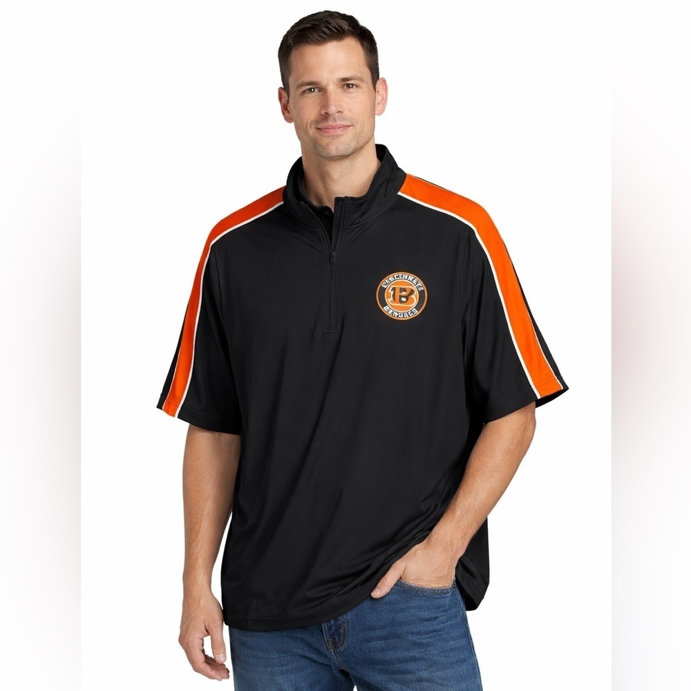 Cincinnati Bengals Quarter Zip Wind Shirt 4XL Augusta Sportswear Black NFL